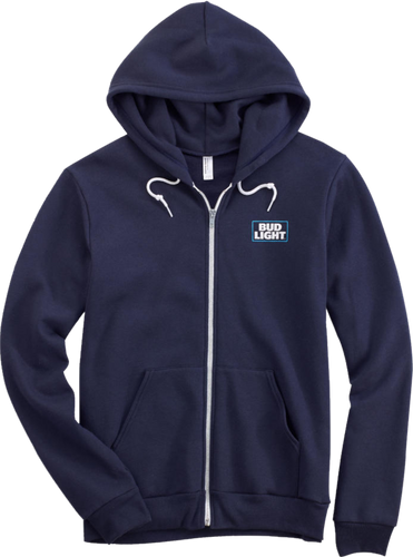 Bud Light Navy Full Zip Hoodie
