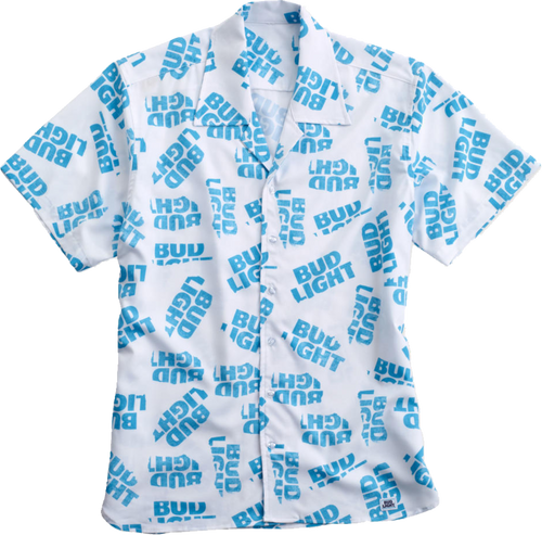 Bud Light White Button Down Shirt