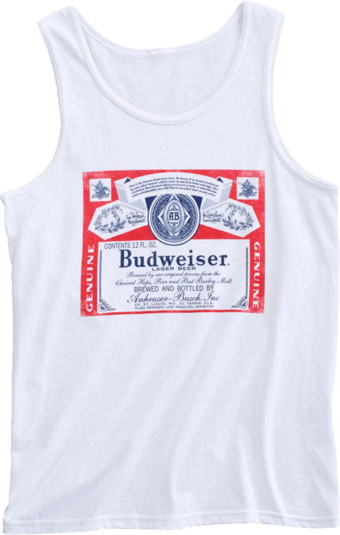 Budweiser Label White Tank Top