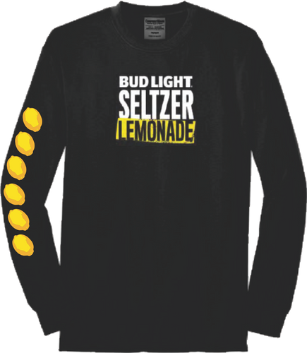 Bud Light Seltzer Lemonade Long Sleeve Black T- Shirt