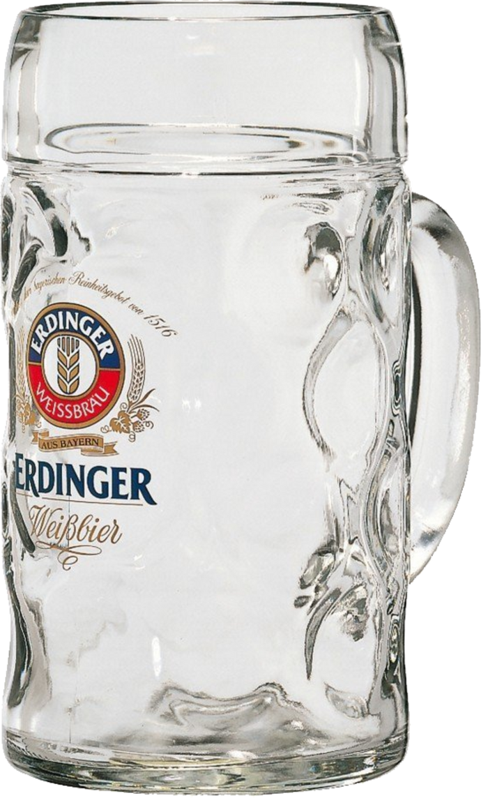 Erdinger Weissbrau Dimpled Beer Stein Mug 1 Liter