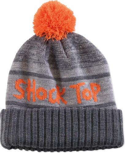 Shock Top Black Beanie With Pom