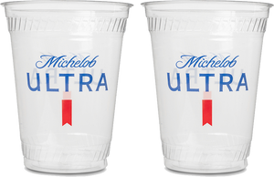 Michelob Ultra 16/18oz Disposable Clear Plastic Cup Case
